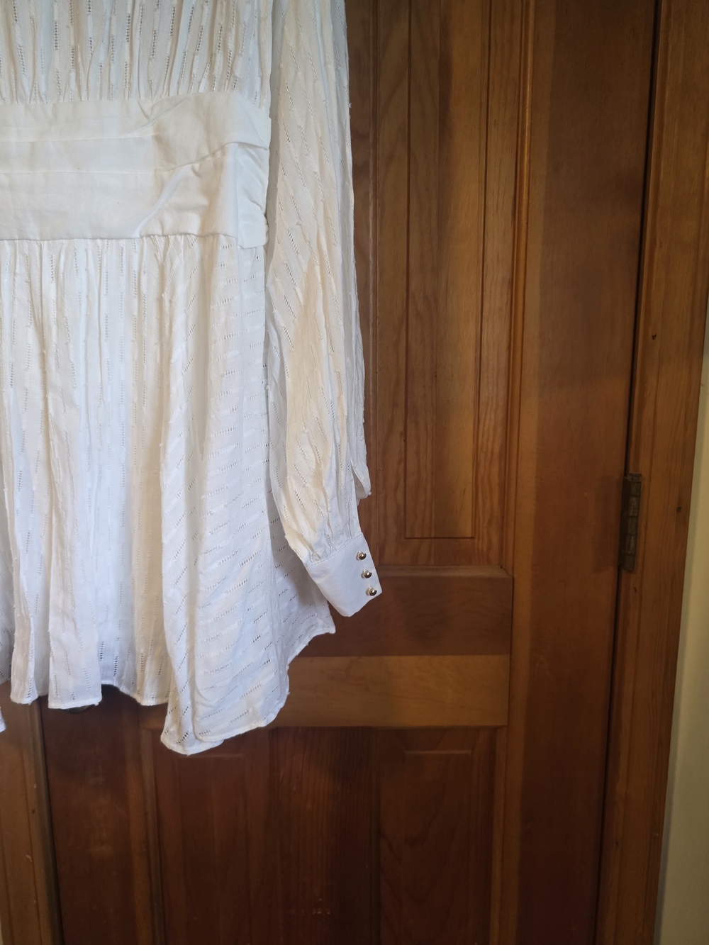 All About May NWT White Textured Button-Front Tunic Dress - Picture 11 of 16